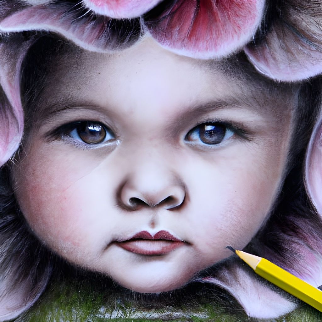 Beautiful Flower Fairy Portrait in Colored Pencil