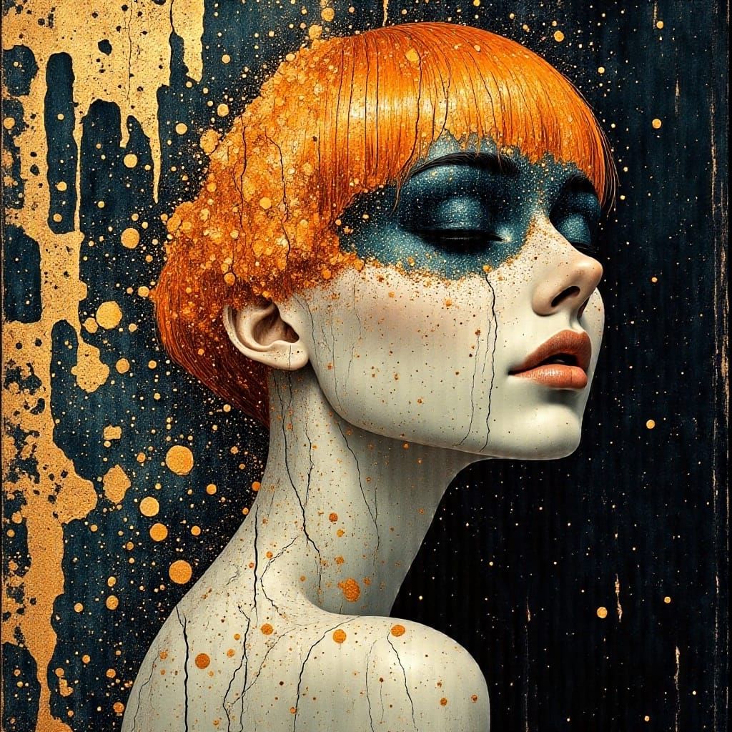 Ethereal Gothic Beauty in Abstract Reality Style