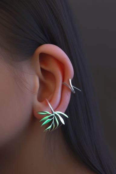 Botanical Ear Cuff Inspired by Plant Climbers