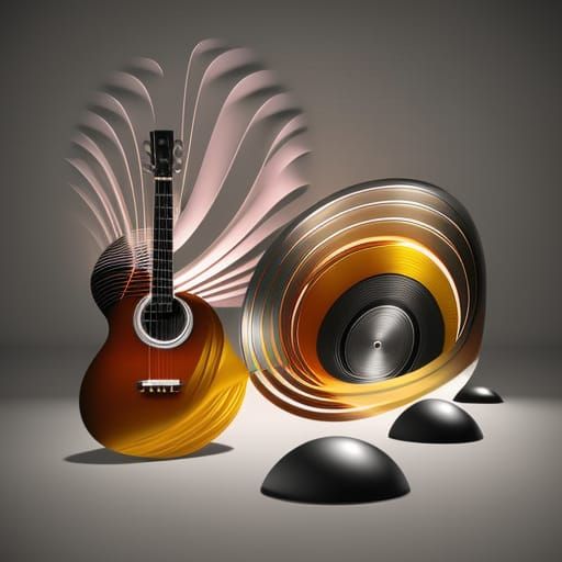 Vibrant Sound Waves and Music Notes in Vector Art