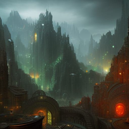 Fantastical Landscape in Detailed Matte Painting Style
