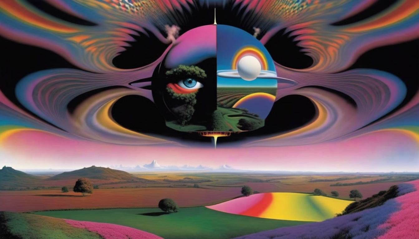 Surreal Tribute to Pink Floyd in Psychedelic Style