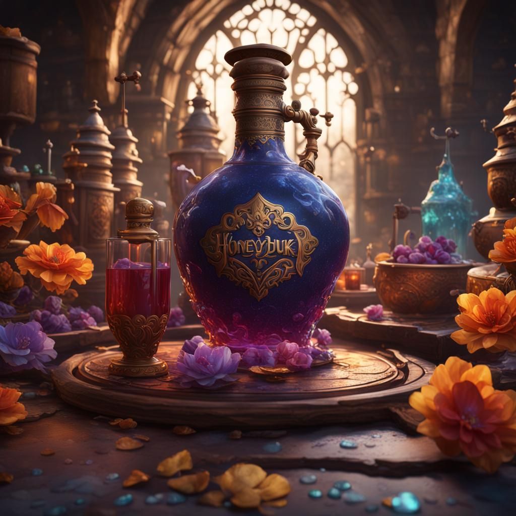 Honeyduke Amortentia Potion in Detailed Matte Painting