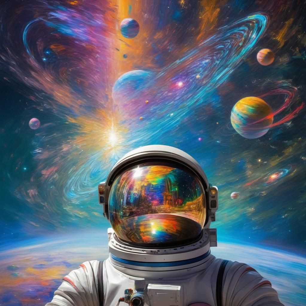 AI Space Android in Impressionist Style