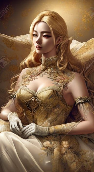 Victorian Siren Reclining on Luxurious Bed