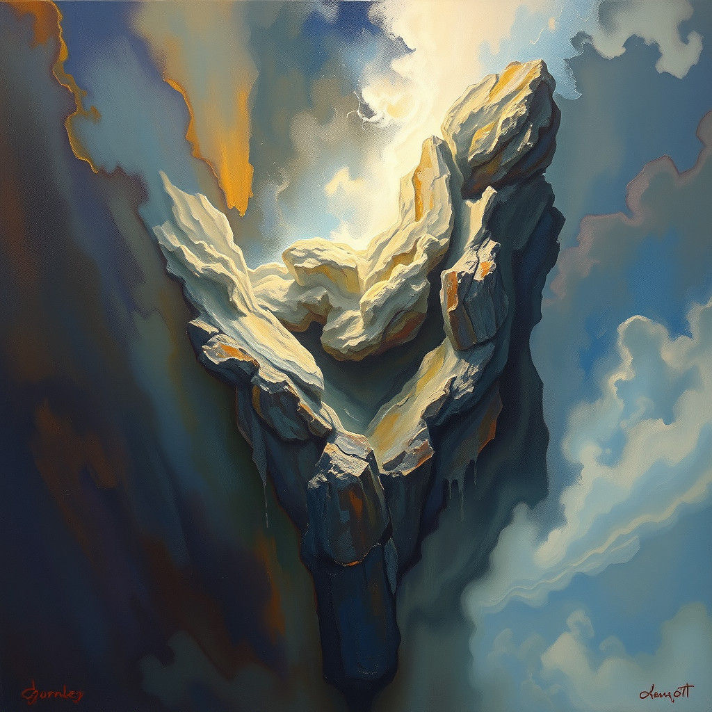 Surreal Oil Painting of Time Flowing in Longing