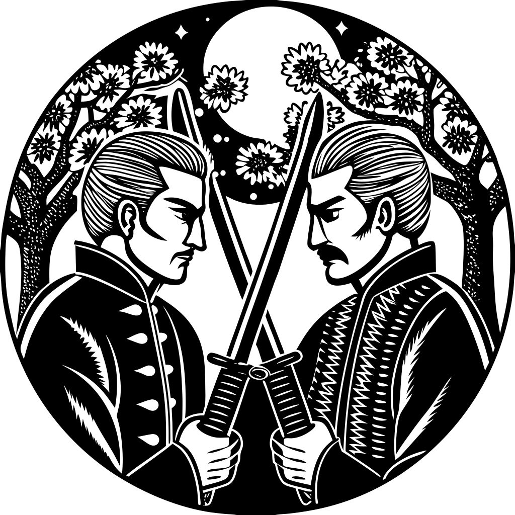 Moonlit Yakuza Brothers Face Off Under Cherry Blossoms