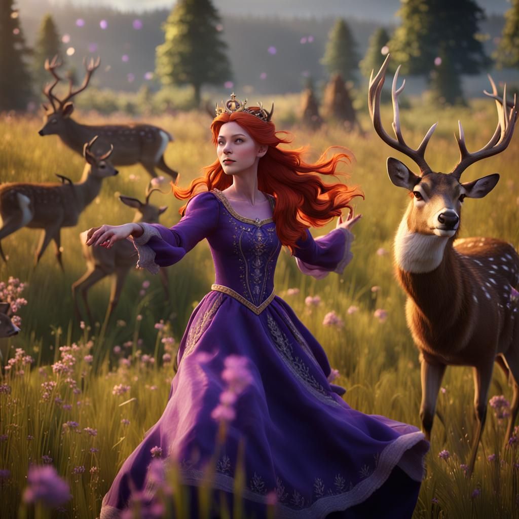 Princess Dancing with Deer: 3D Game Cinematic