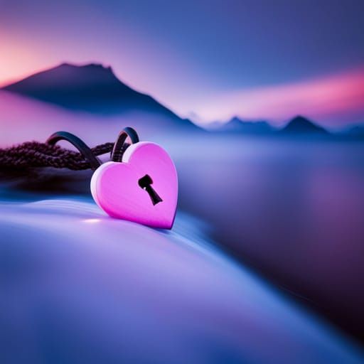 Pink Heart Lock and Key