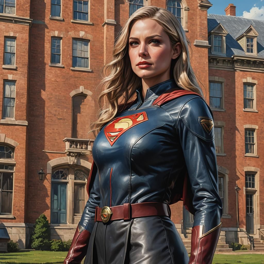 Supergirl in Military Uniform at Claydon House