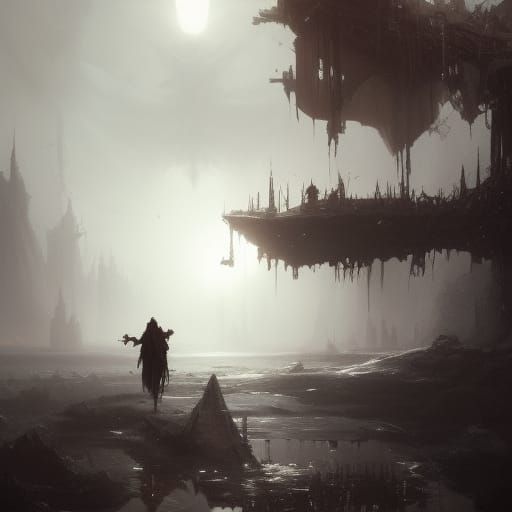 Silver Skull Cane in Dark Fantasy Style