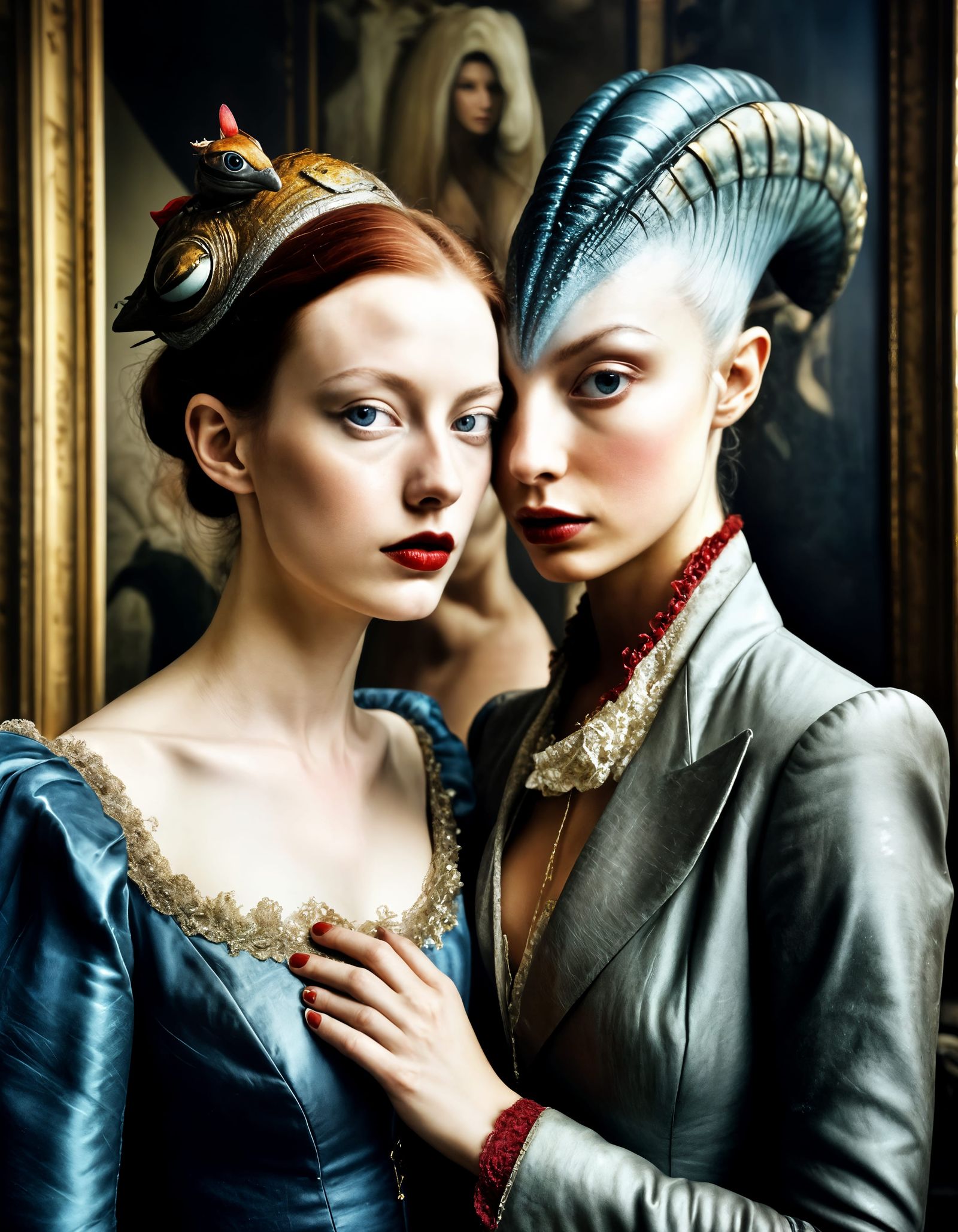 Exotic Alien-Human Gathering in a Luxurious Home