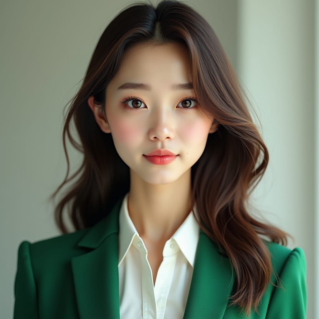 Elegant Professional Woman Portrait in Digital Art Style