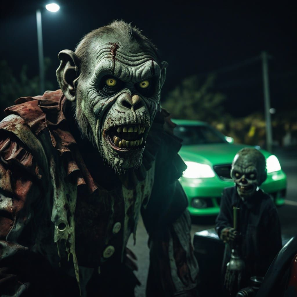 Macabre Clown Horror Scene