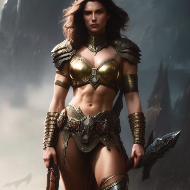 Armored Woman in Dark Fantasy Style, 8K