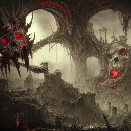 Mossy Cavern Skeleton Wielding Sword: Hyperrealistic Matte P...