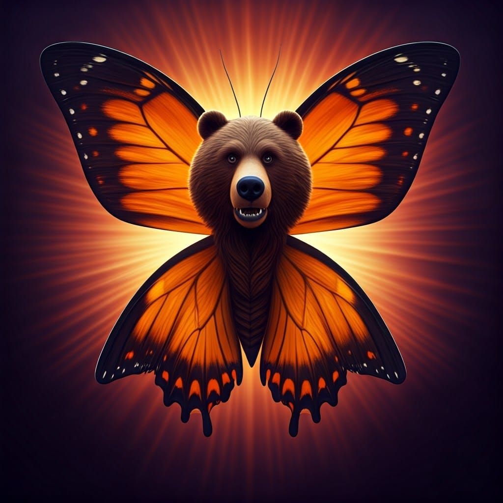 Pixar-Inspired Hybrid Creature with Vibrant Butterfly and Be...
