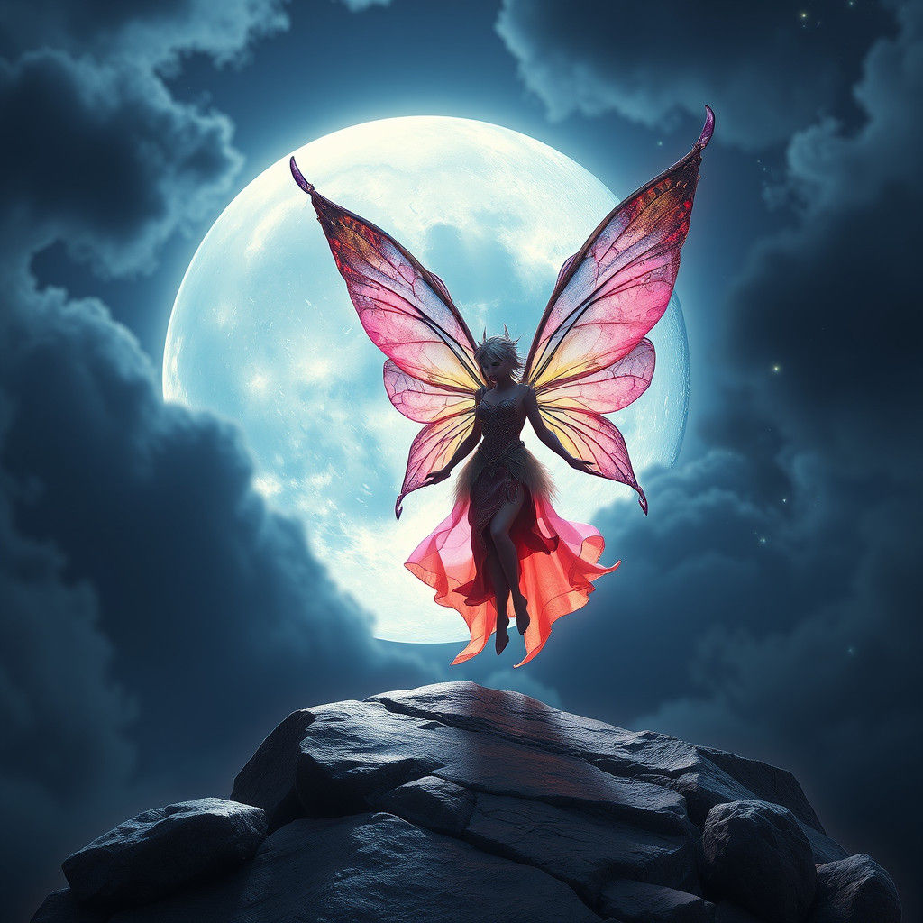 Fairy on the Moon: Fantasy Concept Art