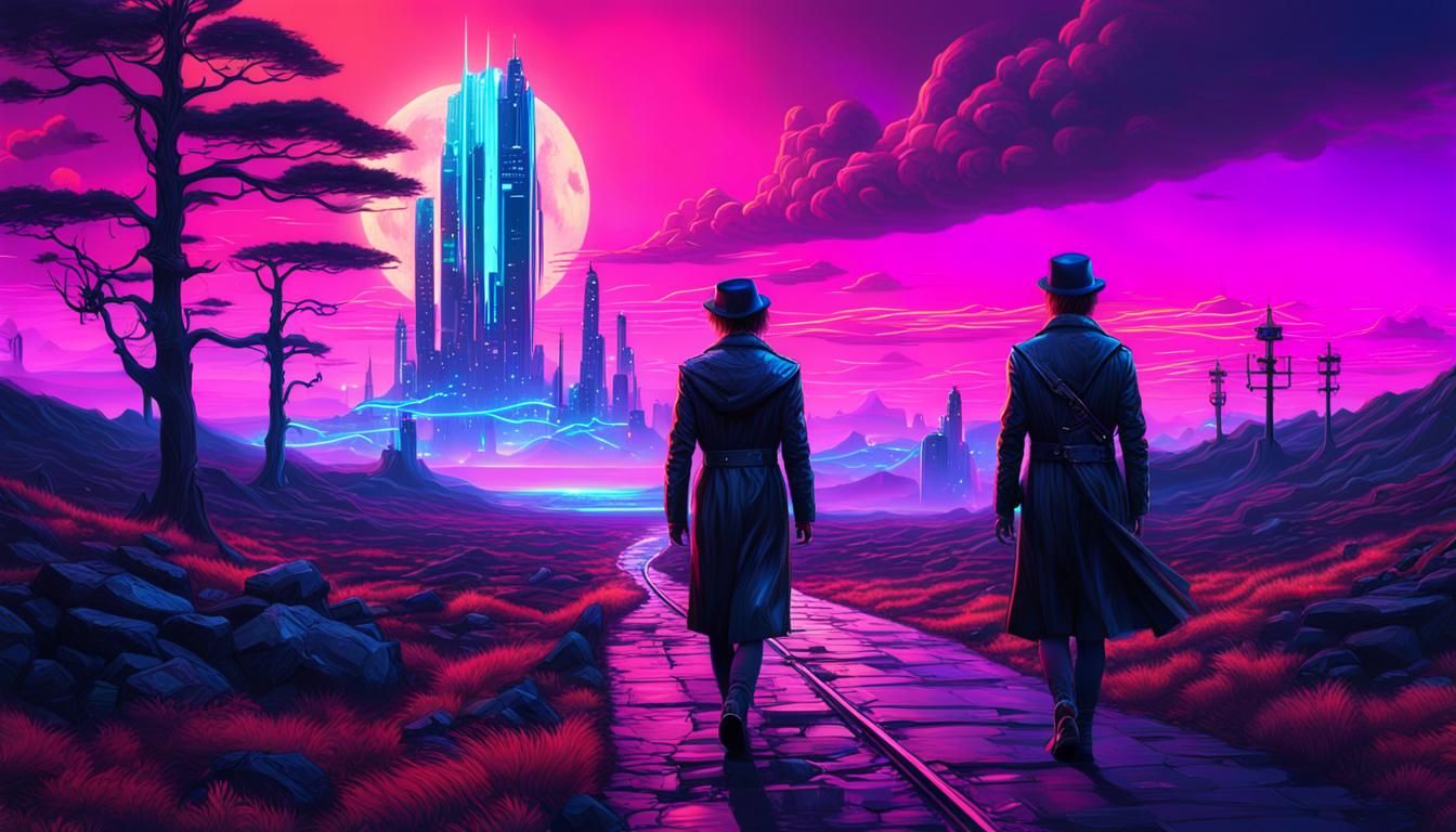 Friends Discovering Life's Purpose in Surreal World