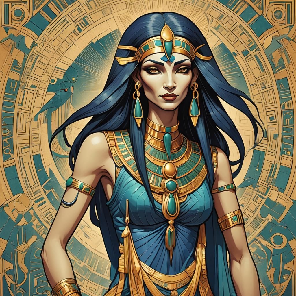Cartoon of a Beautiful Thoth-Like Woman