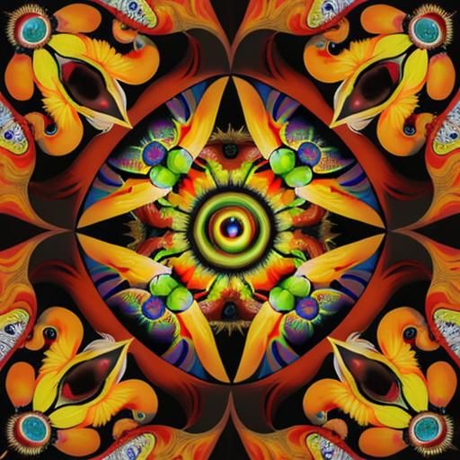 Surreal Creatures with Piercing Eyes: Oil Painting