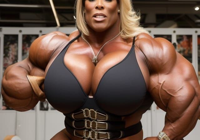 Voluptuous Blonde Plus Size Wrestler Posing