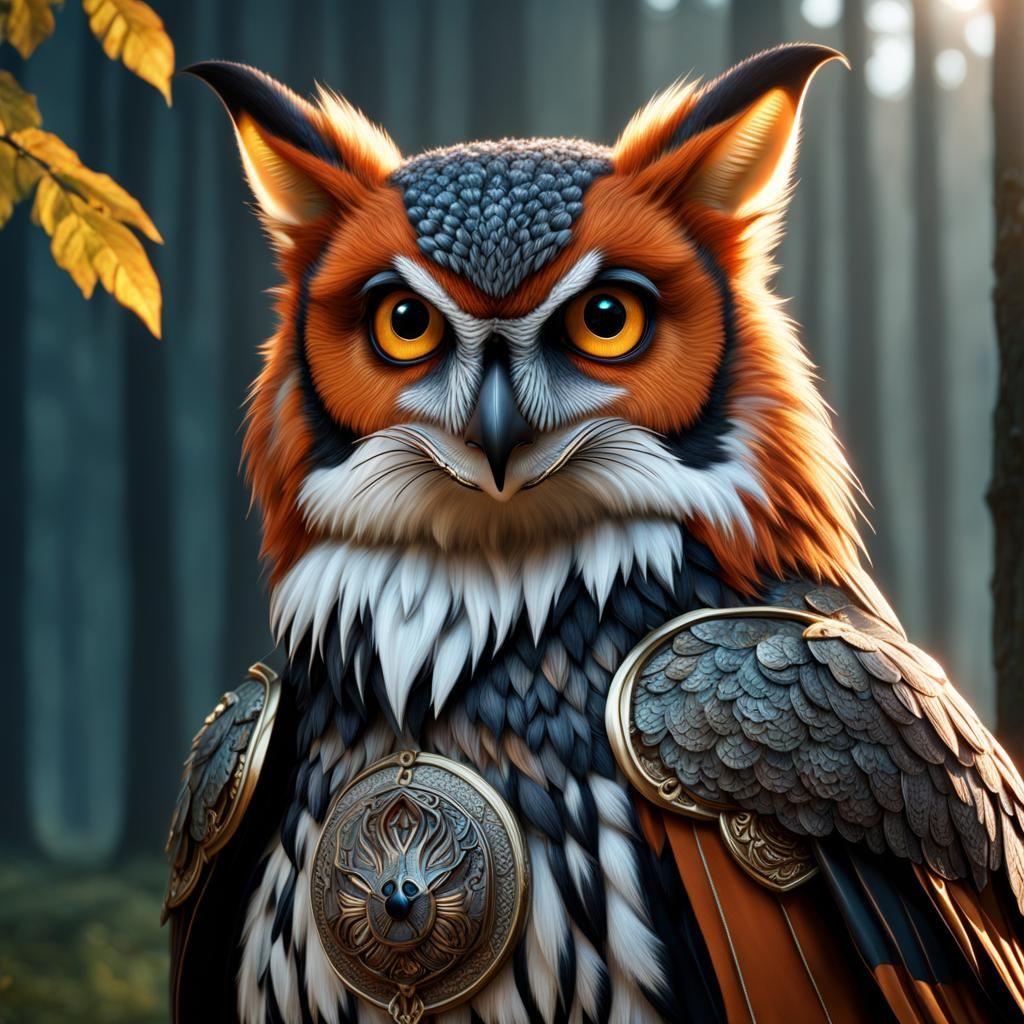 Fantasy Fox Owl Hybrid in Cinematic Style