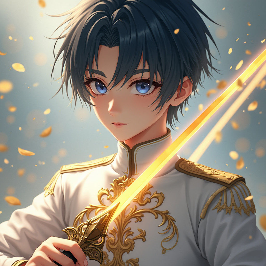 Anime Teen Warrior with Glowing Sword in 8K