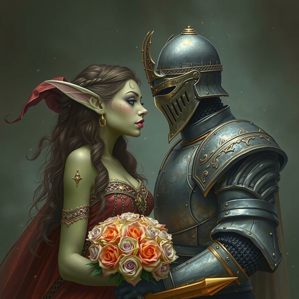 Ogre Bride and Knight Wedding in Surreal Style