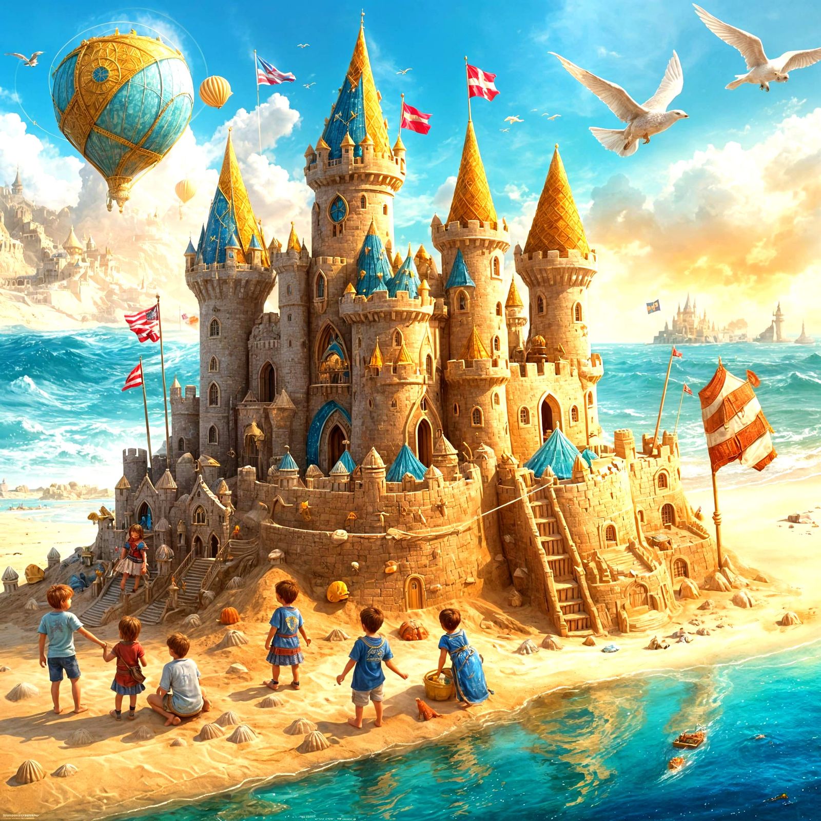 Beachside Kingdom: Towering Sandcastle Concept Art