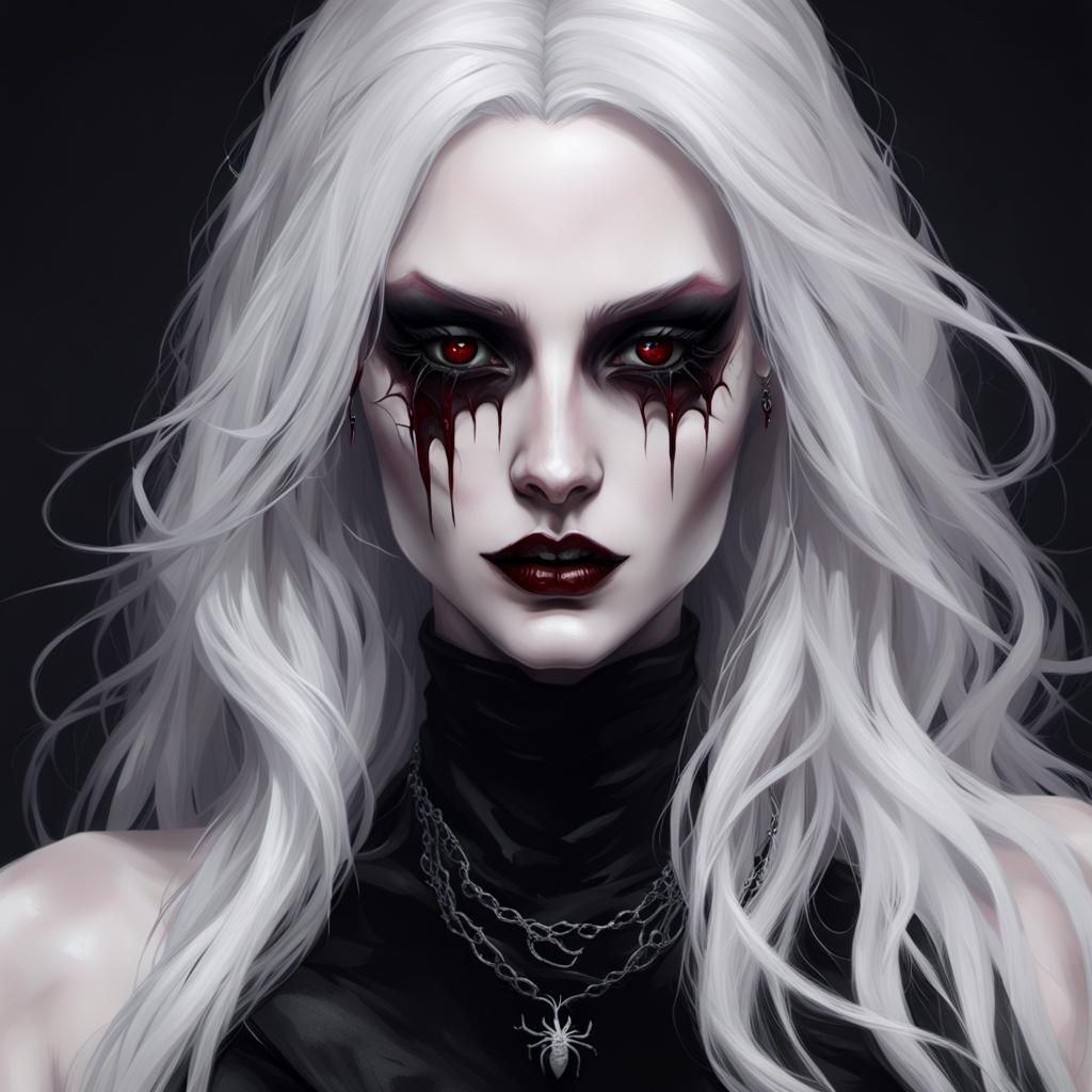 Gothcore Woman Portrait in Detailed Digital Art
