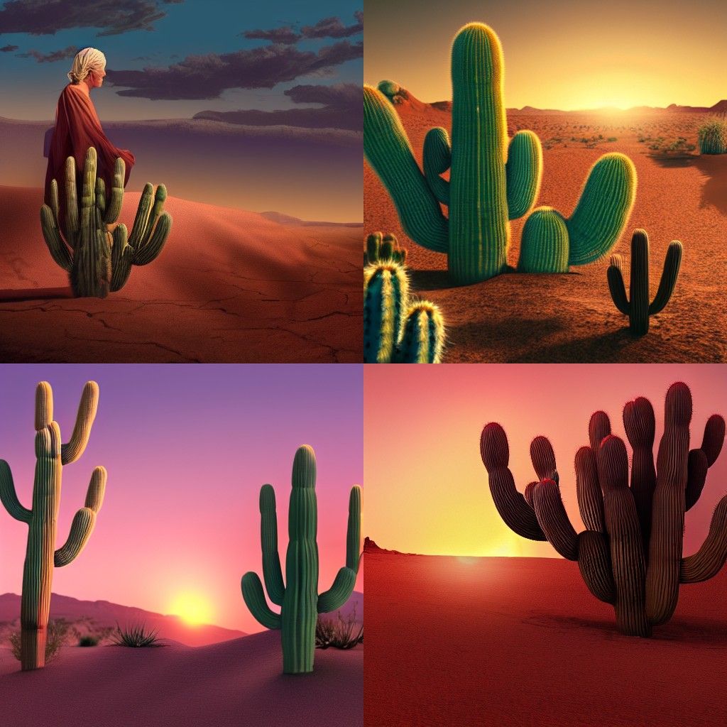 Desert Sunset Silhouette: Matte Painting in 8k