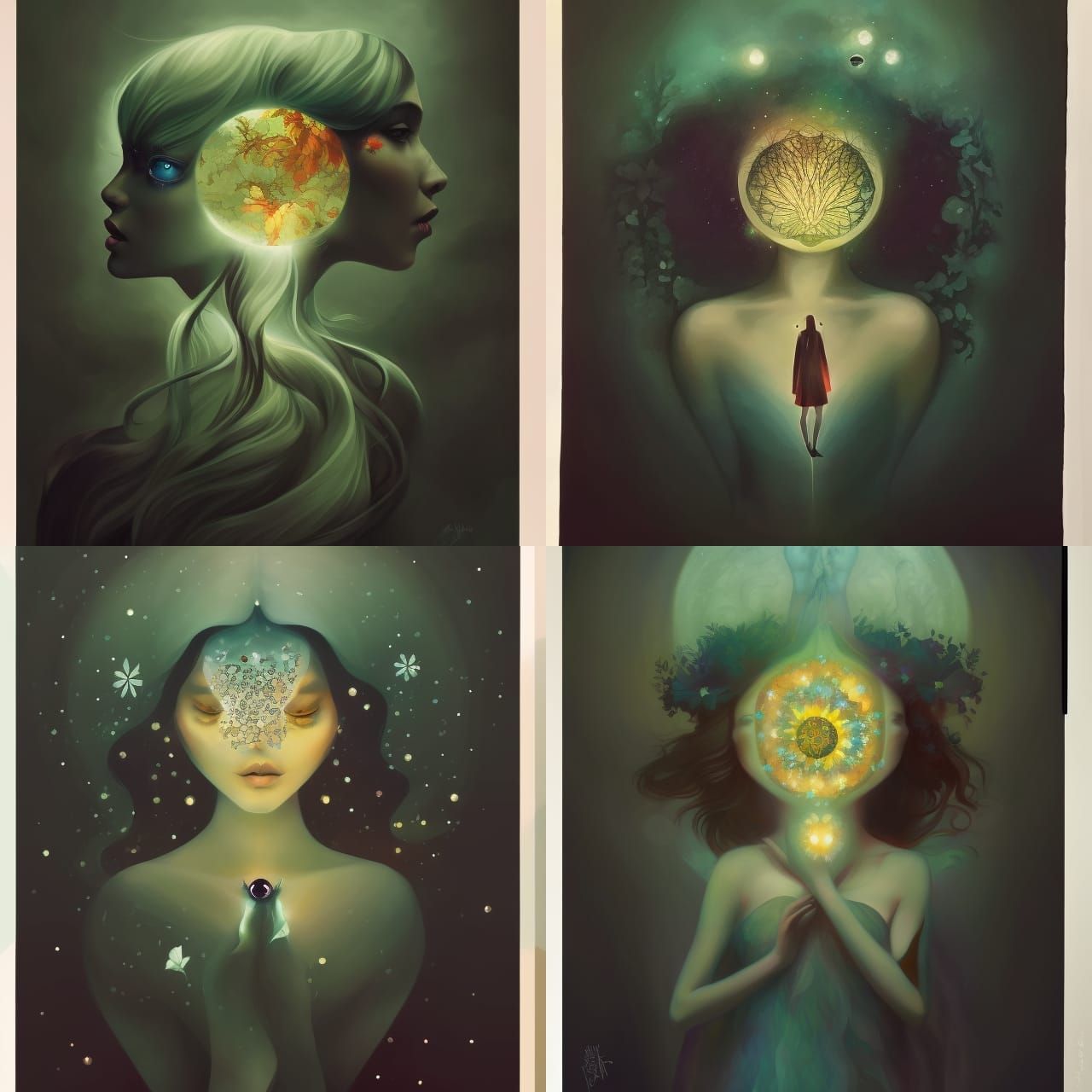 Double Exposure Collage with Geometric Star Patterns