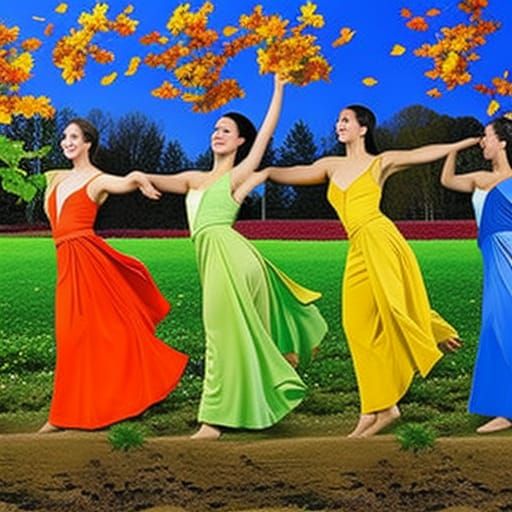 Abstract Dance of the Four Seasons