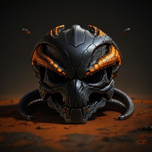 Cobra Skull in Chrome Armor: 3D Game Cinematic
