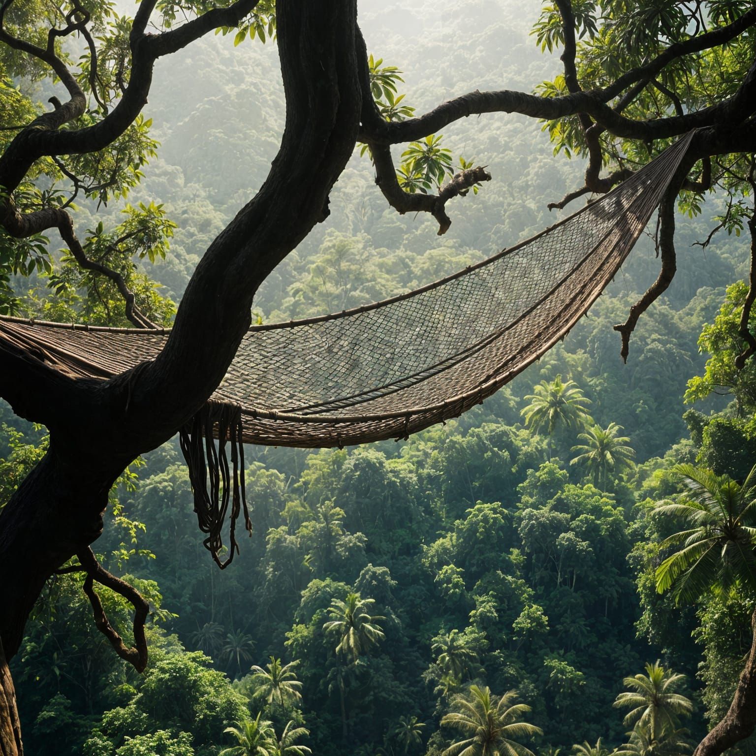 Epic Rainforest Hammock in Stunning Digital Painting