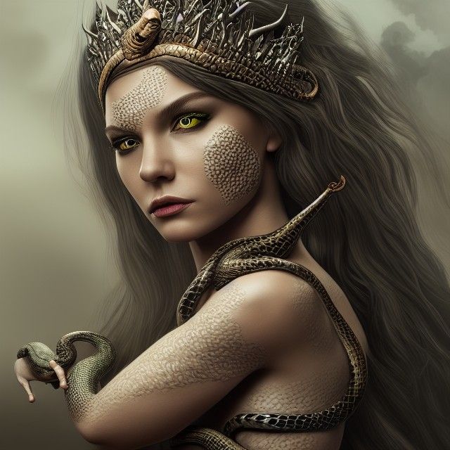 Stunning Snake Queen Concept Art in 8K
