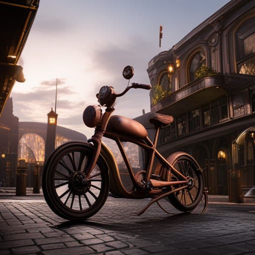 Fantastical Bicycle in Detailed Matte Painting