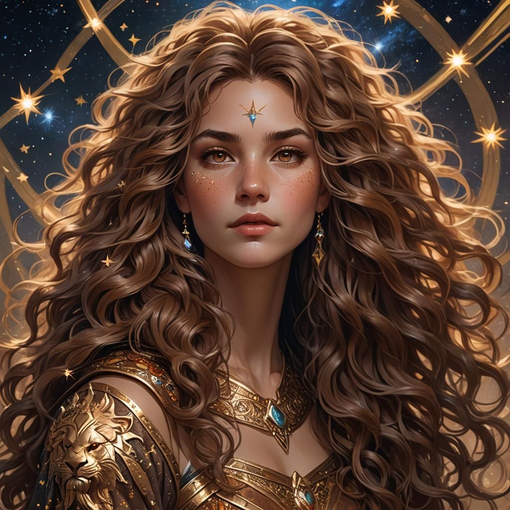 Leo Queen Portrait in Art Nouveau Style