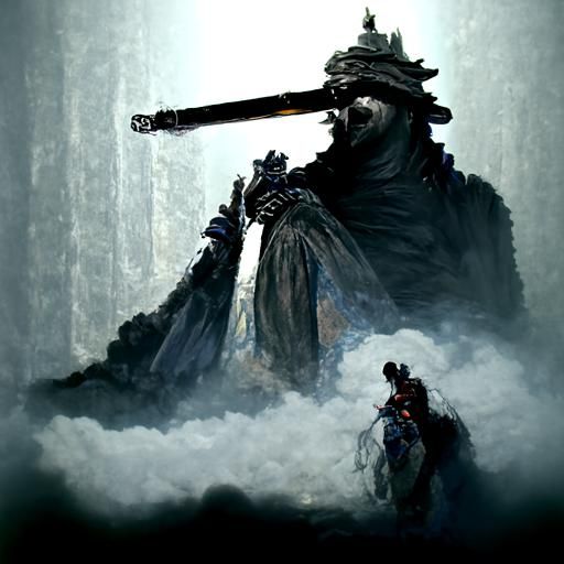 Vaping Arabian Samurai in Gothic Horror Style