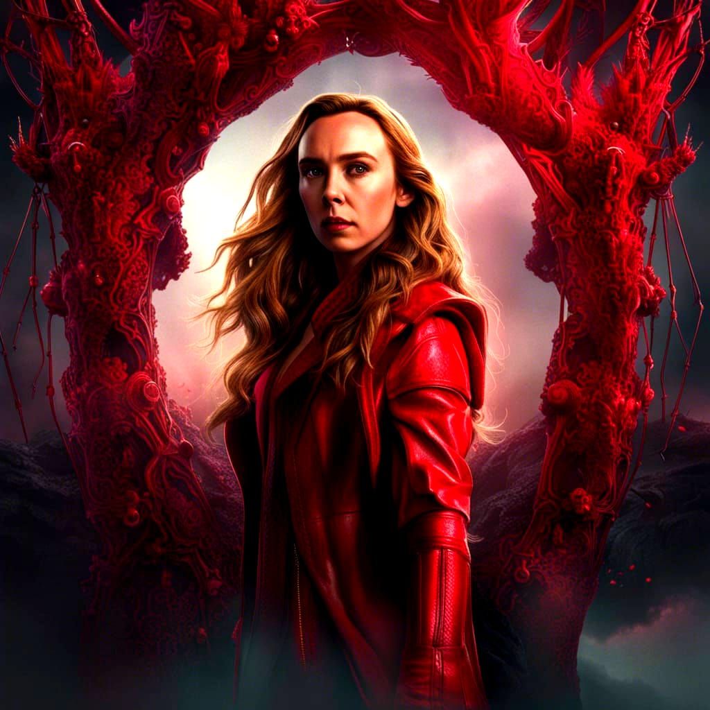 Cinematic Scarlet Witch Digital Painting