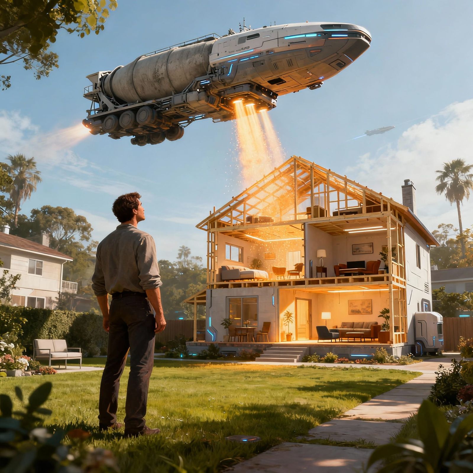 Futuristic Home Construction in 2050