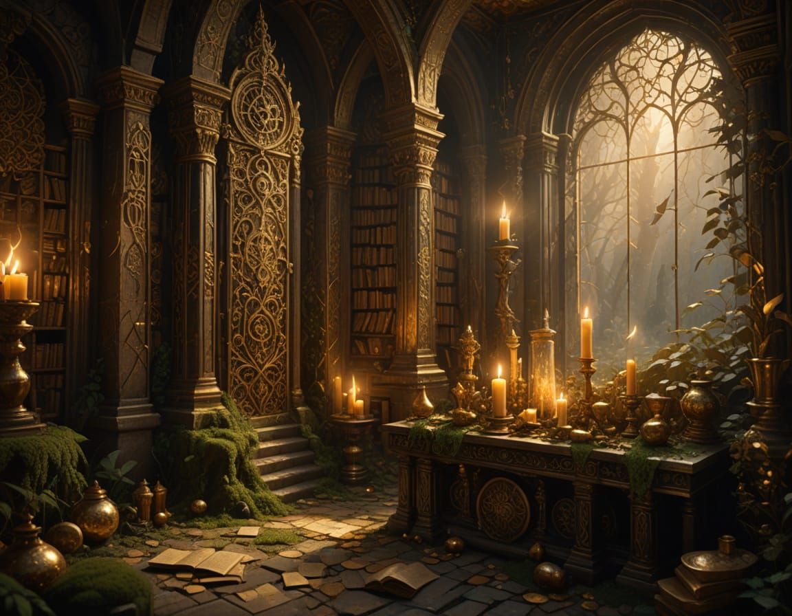 Mystical Wizard's Tower in Whimsical Fantasy Art