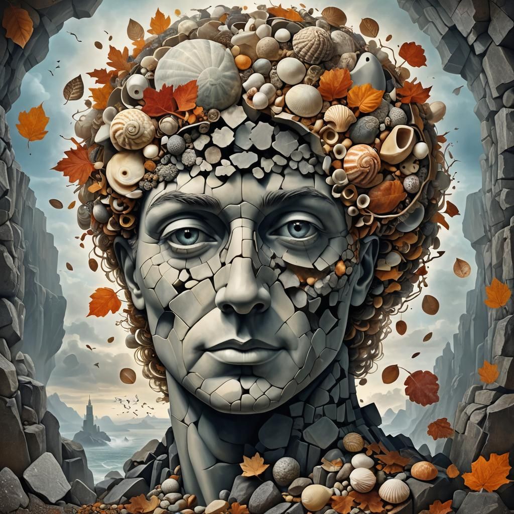 Surreal Stone Heart Mindscape in Detailed Concept Art