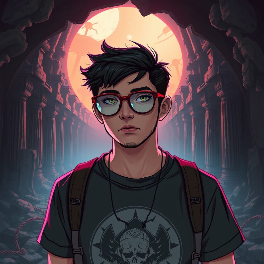 Geek in Mystical Underworld Ruins: Cyberpunk Mythology