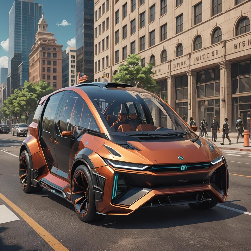 Futuristic Vehicle in United States: 3D Anime Art