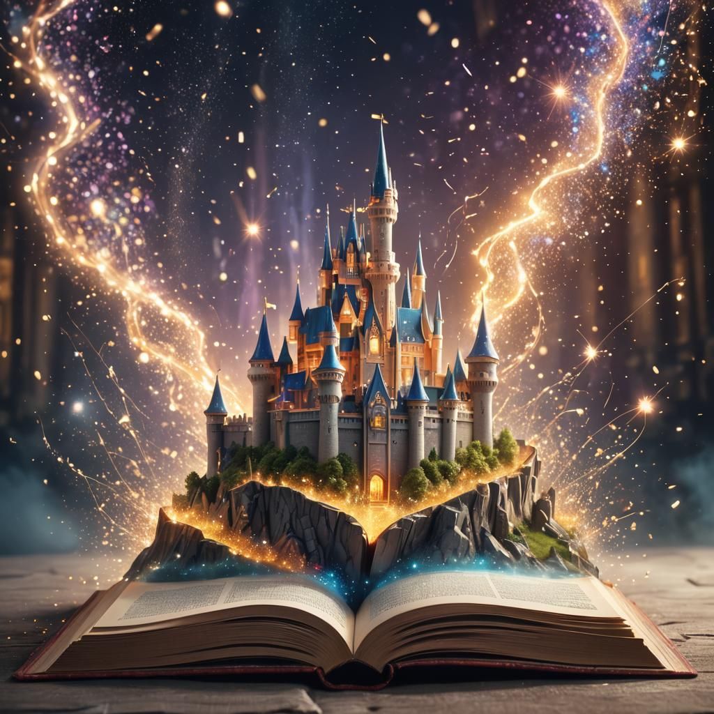 Magical Book Reveals Castle in Hyperrealistic Style