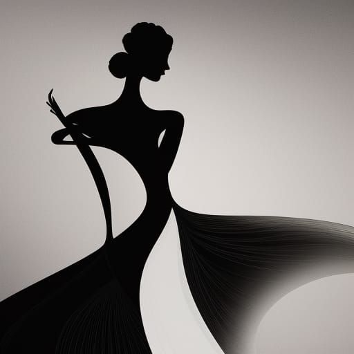 Elegant Ballerina Illustration in Minimalist Style