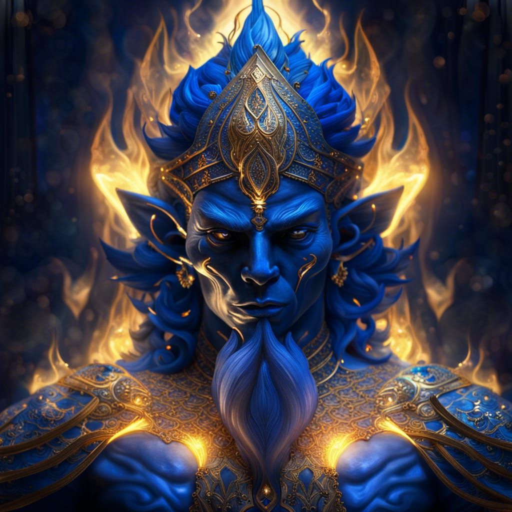 Majestic Jinn of Blue Flame and Prismatic Light