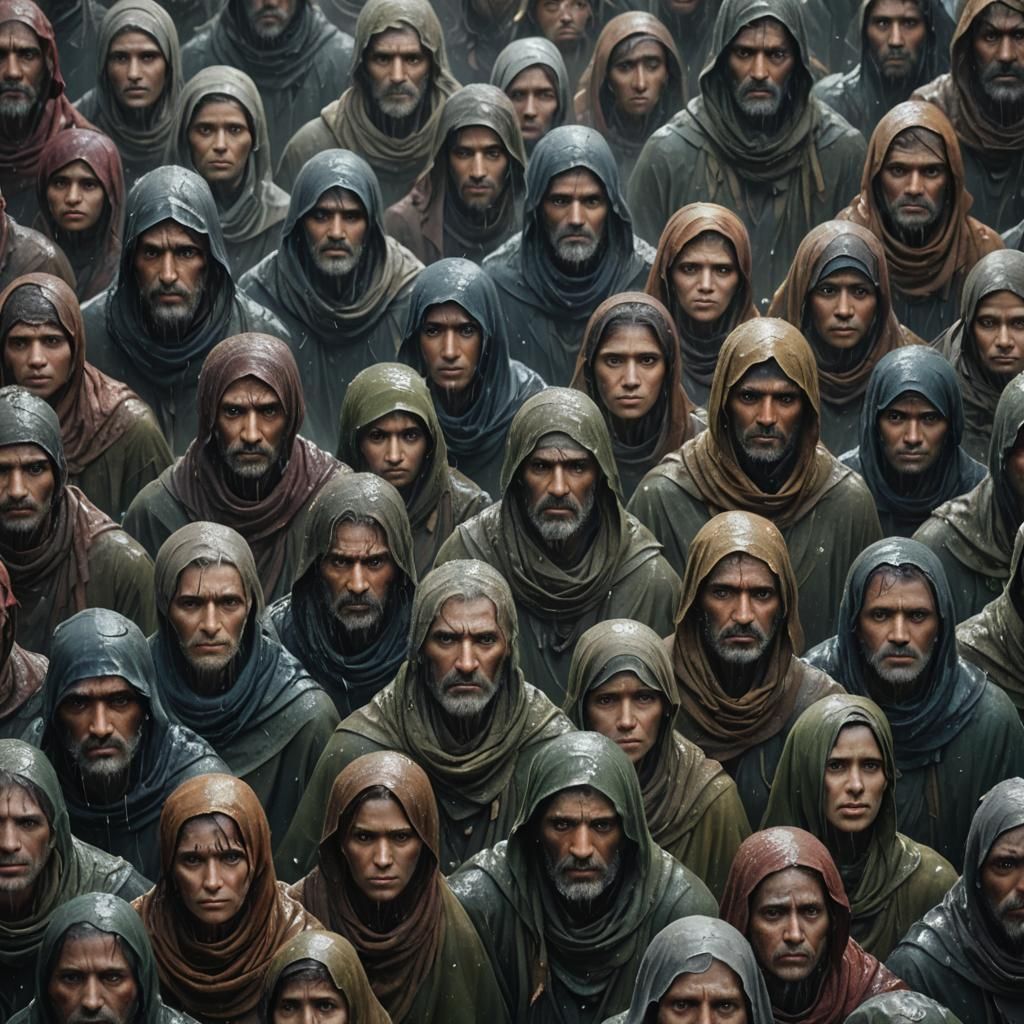 Hyperrealistic Portrait of a Drowned Army